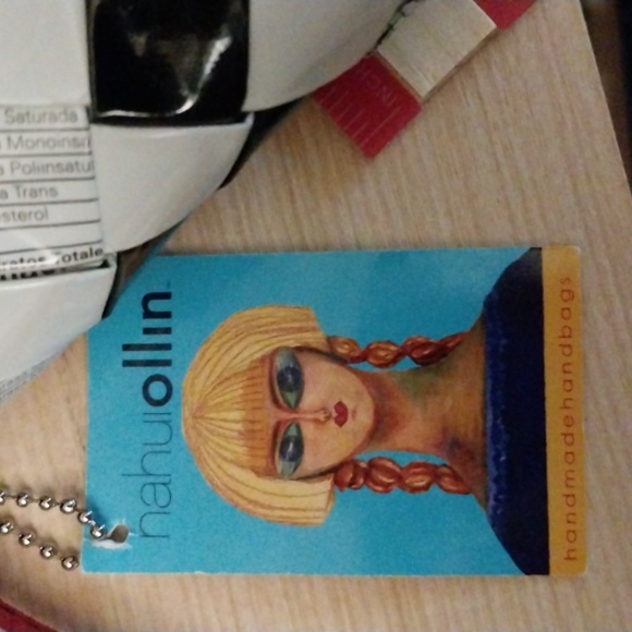 Nahui Ollin Woven Clutch Purse w/Red Wristlet Made of recycle Paper 10"x4 .5" x1 - Picture 8 of 12